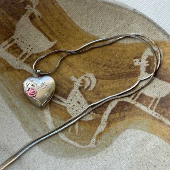 ❤️❤️MOM 925 Sterling Silver Heart Locket Pendant NECKLACE - Picture 3 of 9